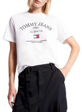 T-Shirt Tommy Jeans Lux Athletic Bianco Donna