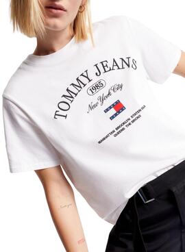 T-Shirt Tommy Jeans Lux Athletic Bianco Donna