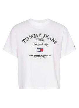 T-Shirt Tommy Jeans Lux Athletic Bianco Donna