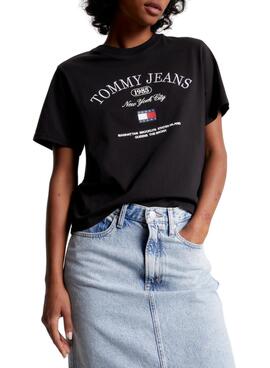 T-Shirt Tommy Jeans Lux Athletic Bianco Donna