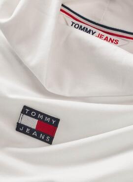 T-Shirt Tommy Jeans Badge Cuello Perkins Bianco