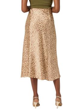 Gonna Naf Naf Animal Print Beige per Donna