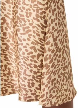 Gonna Naf Naf Animal Print Beige per Donna