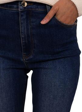 Pantaloni Jeans Naf Naf Slim Blu Navy per Donna