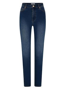 Pantaloni Jeans Naf Naf Slim Blu Navy per Donna