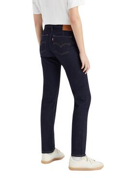 Pantaloni Jeans Levis 712 High Slim Blu Navy Donna