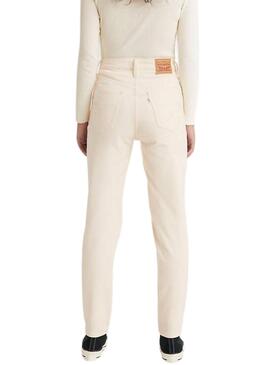 Pantaloni Jeans Levis High Vita Mom Beige Donna