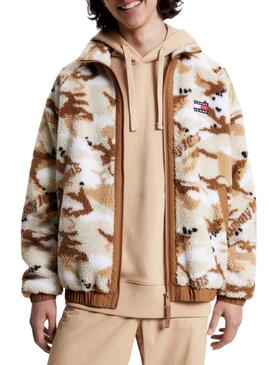 Giacca Tommy Jeans Sherpa Camo per Uomo