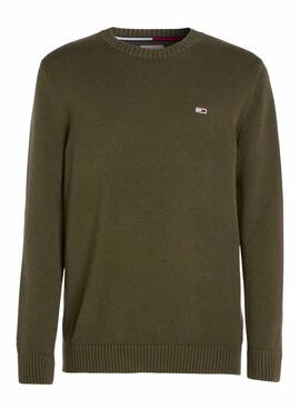 Pullover Tommy Jeans Essential Crew Verde Uomo