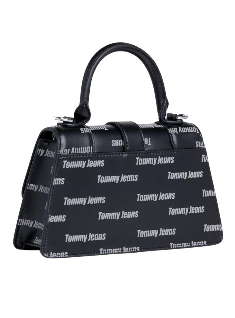 Borsa Tommy Jeans Alimentare Print Logos Nero Donna