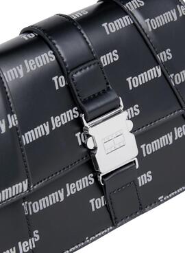 Borsa Tommy Jeans Alimentare Print Logos Nero Donna