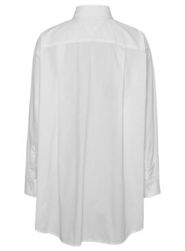 Camicia Tommy Jeans Popelin Oversized Bianco Donna