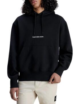 Felpa Calvin Klein Institutional Hoodie Nero