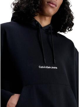 Felpa Calvin Klein Institutional Hoodie Nero