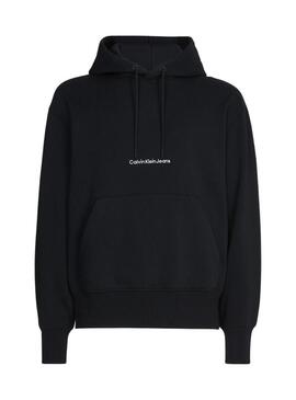 Felpa Calvin Klein Institutional Hoodie Nero