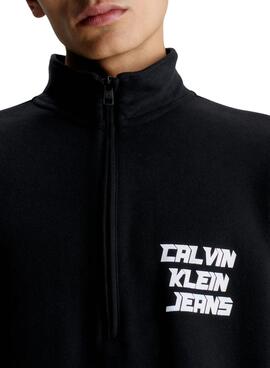 Felpa Calvin Klein Jeans Futuro 3D Nero Uomo