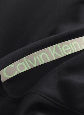 Felpa Calvin Klein Jeans Logo Tape Zip Nero