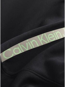 Felpa Calvin Klein Jeans Logo Tape Zip Nero