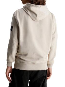 Felpa Calvin Klein Jeans Badge Hoodie Beige