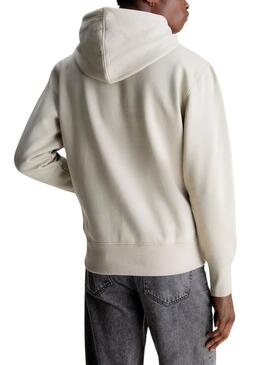 Felpa Calvin Klein Institutional Hoodie Beige