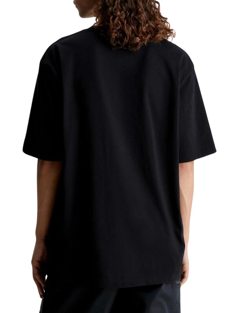 T-Shirt Calvin Klein Vertical Institutional Nero