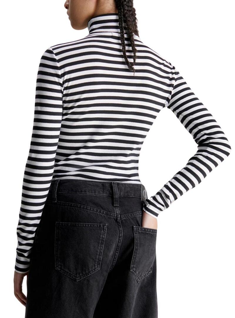 T-Shirt Calvin Klein Jeans Striped Rotolo Neck CK