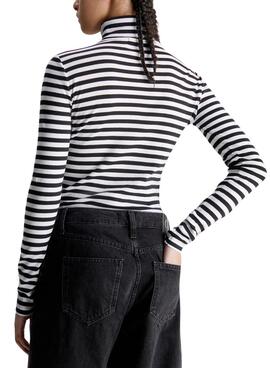 T-Shirt Calvin Klein Jeans Striped Rotolo Neck CK