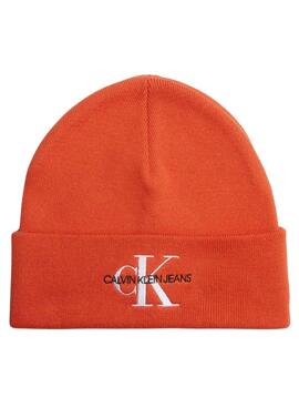 Cappello Calvin Klein Jeans Monologo Knitted Arancione