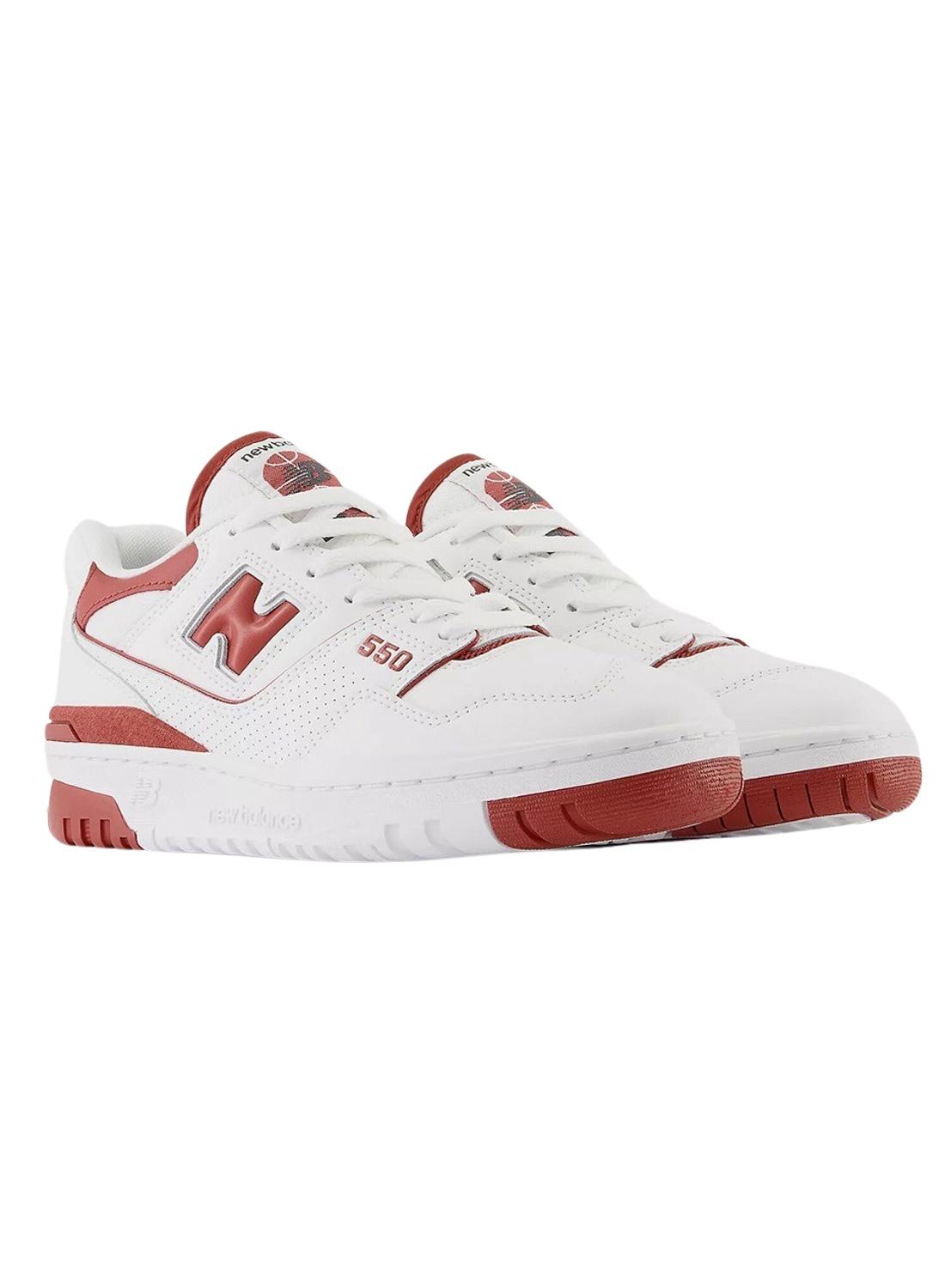 Sneakers New Balance BB550 Bianco Rosso Donna