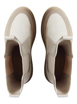 Stivales Calvin Klein Chelsea Flatform Beige Donna