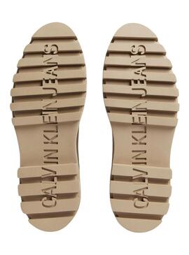 Stivales Calvin Klein Chelsea Flatform Beige Donna