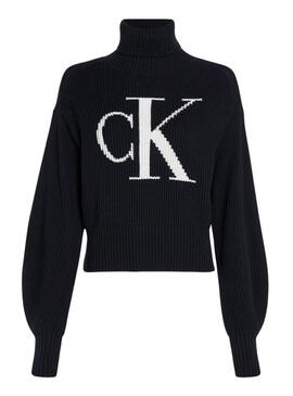 Pullover Calvin Klein Jeans Blown CK Nero Donna