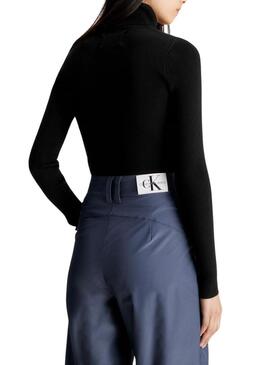 Pullover Calvin Klein Dolcevita Badge Nero