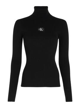 Pullover Calvin Klein Dolcevita Badge Nero