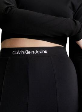 Leggings Calvin Klein Knitted Milano Logo Nero