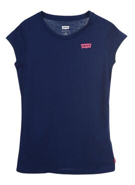 T-Shirt Levis Batwing Blu Navy per Bambina