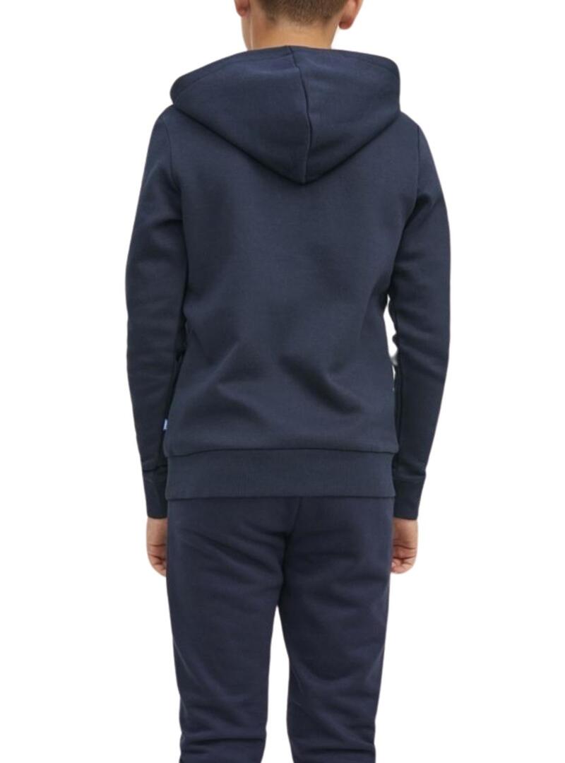 Felpa Jack & Jones Logo Blu Navy Bambino