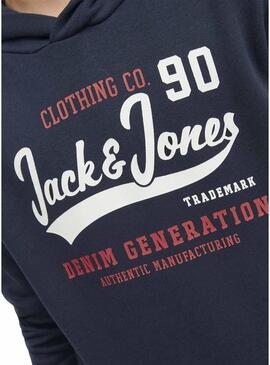 Felpa Jack & Jones Logo Blu Navy Bambino