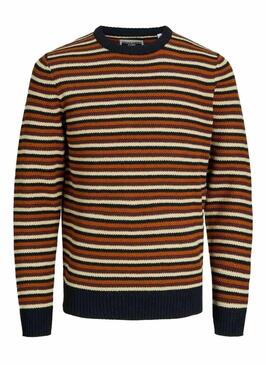 Pullover Jack & Jones Floyd Strisce Marrone Uomo