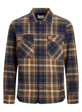 Camicia Jack & Jones Eddie Quadri Marrone Uomo