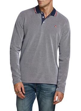 Polo Jack & Jones Bluwin M/L Grigio per Uomo