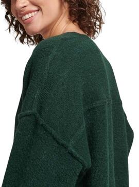 Pullover Superdry V Neck Oversized Verde Donna