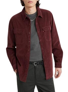 Camicia Levis Jackfiglio Worker Bordeaux per Uomo