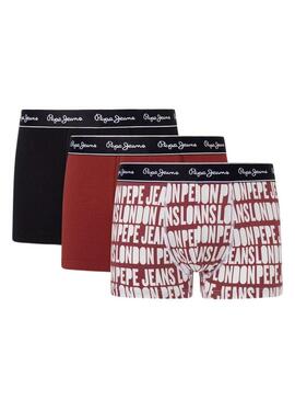 Pack 3 Boxer Pepe Jeans Allsopra Bordeaux Uomo