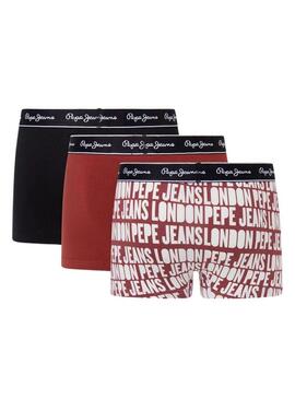 Pack 3 Boxer Pepe Jeans Allsopra Bordeaux Uomo