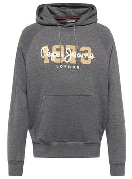 Felpa Pepe Jeans Meier Hoodie Grigio per Uomo