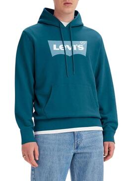 Felpa Levis Standard Graphic Cappuccio Blu Uomo