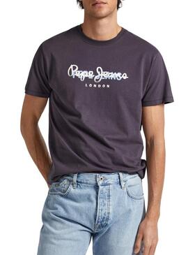 T-Shirt Pepe Jeans Keegan Nero per Uomo