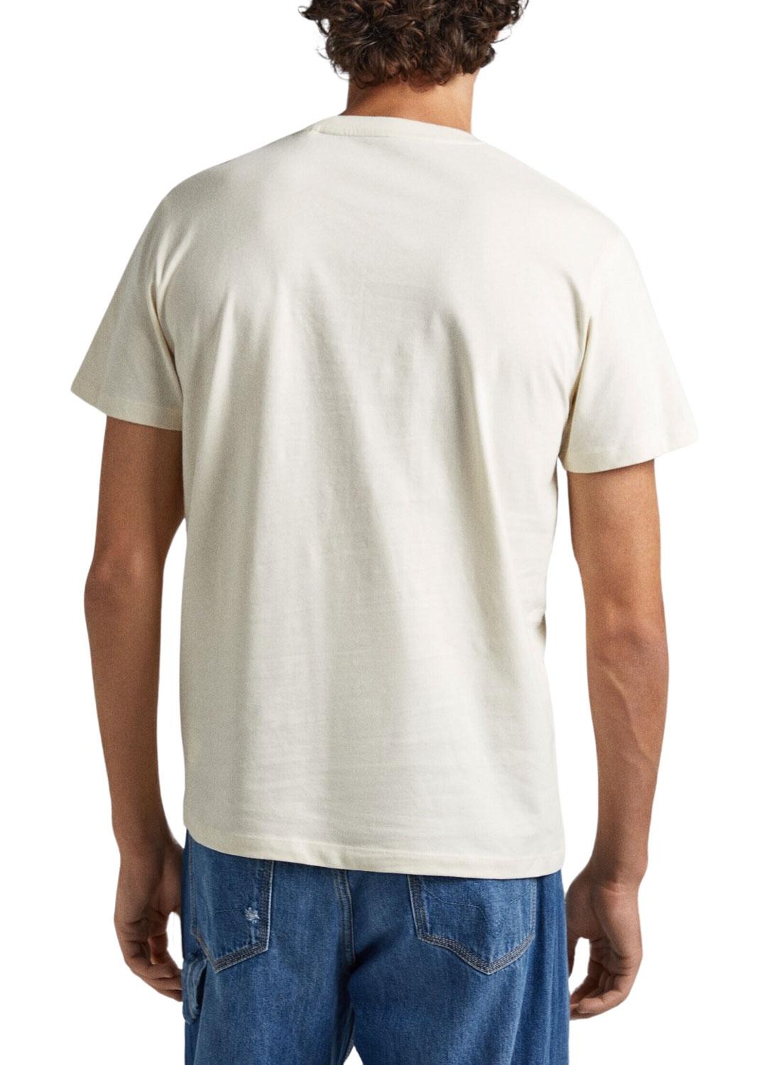 T-Shirt Pepe Jeans Keegan Beige per Uomo