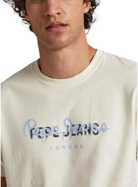 T-Shirt Pepe Jeans Keegan Beige per Uomo